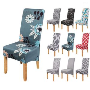 Stoelbedekkingen Moderne printelastische hoes Spandex Wasbare slipcovers voor bruiloft eetstoelen Room Slipcover funda Silla