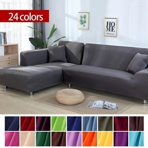 Cubierta de la silla Cubierta de sofá elástica monocromática para la sala de estar Cosimento estirado de cubierta seccional universal 1 2 3 4 plazas