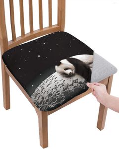 Cubiertas de silla Moon Night Sky Star Panda Cojín Negro Cushion Stretch COBRITA DE COMINA