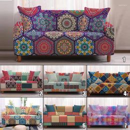 Cubiertas de silla Estilo de bohemia marroquí 1/2/3/4 plazas Cubierta de sofá para la sala de estar Slubchair Slip -Slip -Stretch Sofá