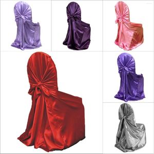 Housses de chaise multicolore Satin couverture salle à manger mariage Banquet fête décoration dîner annuel fournitures universel décor à la maison