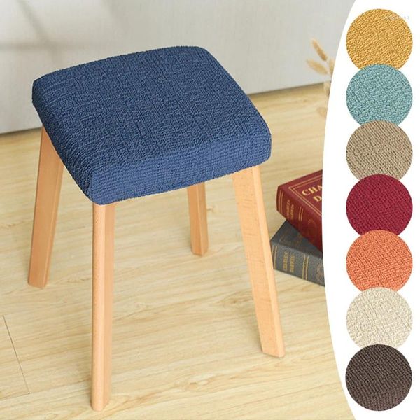 Cubiertas de silla Cubierta de taburete cuadrado multicolor Universal Moderno Hogar Elástico Oficina Mesa de comedor Madera maciza