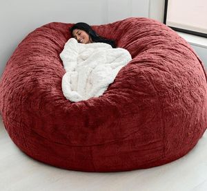 Fundas para sillas sin relleno Foan Beanbag sofá gran piso asiento futón cómodo sillón reclinable Color degradado piel gigante Bean Bag funda para sofá Liviin