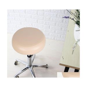 Housses de chaise Non tabouret de bar Ers Pu rond siège pivotant cas pour salon de coiffure livraison directe maison jardin Textiles ceintures Dh5Ey