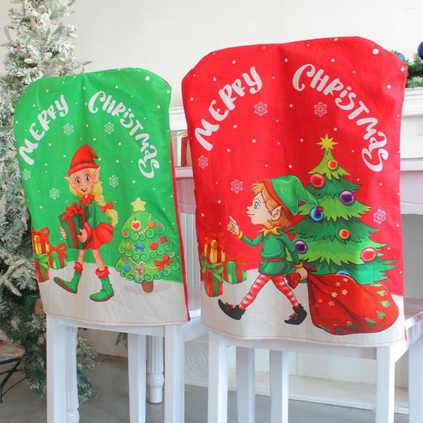 Fundas para sillas, funda no tejida, decoración navideña para la mesa del hogar, cena, decoración trasera, suministros para fiestas navideñas, Navidad 2023 # t2p