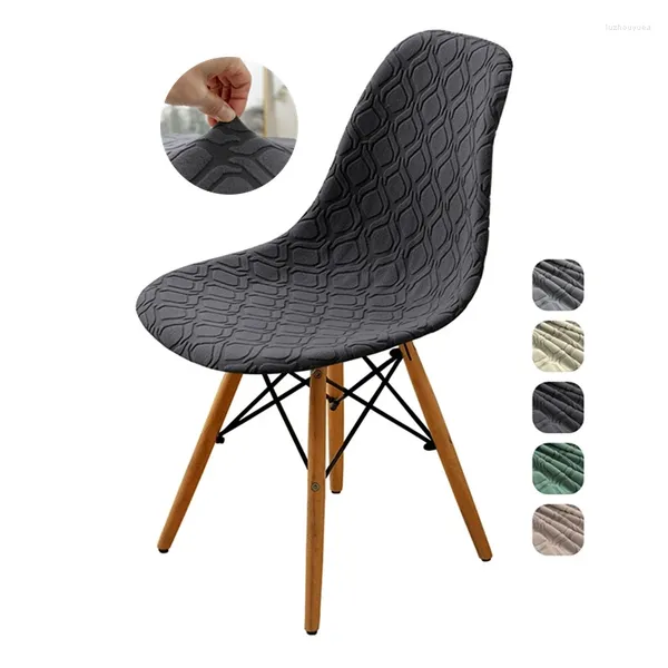 Housses de chaise en Jacquard extensible, coque élastique nordique, housses de chaise de salle à manger, amovibles, sans bras, étui de siège incurvé, cuisine maison