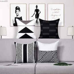 Stoelhoezen Nordic geometrische zwarte kussensloop 40*40 woonkamer bank decoratie kussenhoes 60*60 huisdecoratie kan worden aangepast