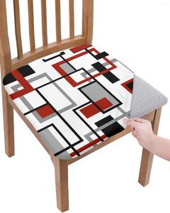 Couvoirs de chaise nordique rétro nordique médiévale géométrique abstrait couverture de siège élastique rouge pour les housses de protecteur de maison