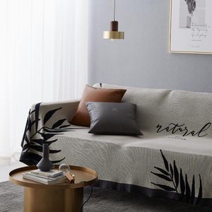 Housses de chaise, couverture de Style nordique, serviette de canapé en coton, couverture Simple, feuille Jacquard tricotée pour lit multifonction