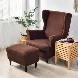 Housses de chaise couverture d'aile nordique Stretch Spandex fauteuil haute pente Wingback canapé housses avec coussin de siège décor à la maison