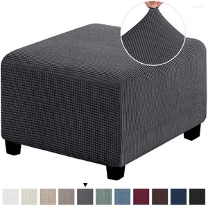 Couvre-chaise Bureau El Design Simple Couleur solide Elastic Ottoman Scencover Salon Room Polyester Poot-Tool Cover Furniture