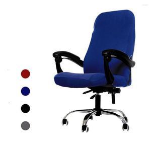 Fundas para sillas, funda elástica para oficina, funda para ordenador, sillón de Color sólido, tamaño grande para asiento de estudio