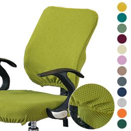 Cubiertas de la silla Office Split CompuTA Back Case de estiramiento Extracción de la cubierta Slip Sentón Solidal de respaldo de color del asiento sólido Protector