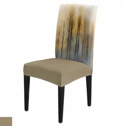 Couvre-fauteuils à huile peinture abstraite arbre à restauration Spandex Couverture de siège extensible pour la fête de cuisine de cuisine de mariage