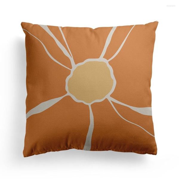 Housses de chaise Orange géométrique taie d'oreiller fleur imprimé peau de pêche velours maison coussin 70LAJSSTB001
