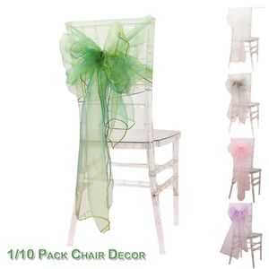 Stoelbedekkingen Organza Banquet Romantische bogen sluit zitplaatsen Slipcovers Huwelijksfeest Decoratie Diy Tie Back TuLle Yarn Protector