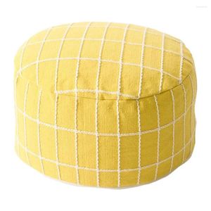 Stoelbedekkingen Ottomaanse Pouffe Cover Cubes Floor Kussenstoel voor kinderkamer slaapkamer geel