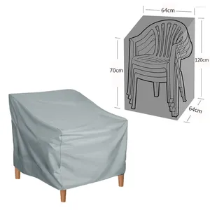 Housses de chaises pour meubles d'extérieur, housse anti-poussière pour Tables de jardin et autres revêtements imperméables 190T, 1 pièce, marque en tissu Oxford gris