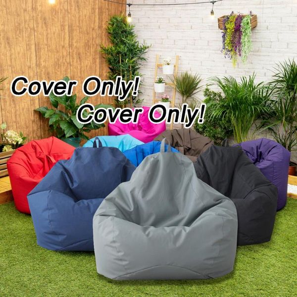 Fundas para sillas de tela Oxford, funda para sofá perezoso sin relleno/interior exterior impermeable, bolsa de frijoles, sofá, asiento individual para silla de jardín