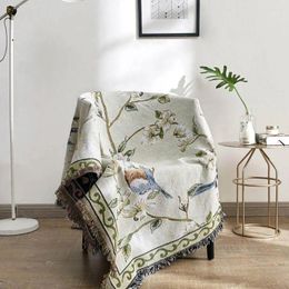 Couvercles de chaise Papamima Bird Plants canapé-serviette de couverture de serviette