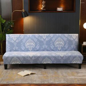 Stoelbedekkingen Papamima Blue Boheemse Europese stijl Stretchbed Sof Bedy Cover Beschermende Slipcovers Geen armleuning Couch Case Spandex Polyester