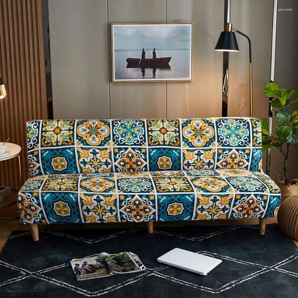 Couvre-chaise Papamima Bohemian Stretch Futon Sofa Cover Housbovers Protective No Couch Back