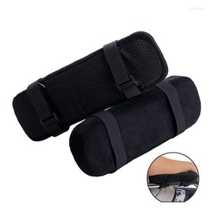 Cubiertas de sillas Piezas Almohadilla de brazo Negro Memoria única Espuma Cubierta de reposabrazos Codo para oficina Hogar Almohada cómoda