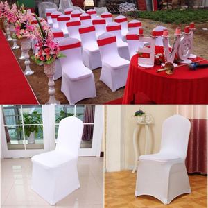 Stoelhoezen feestbedekking bruiloft flat spandex wit 1stcs voor gebogen home decor