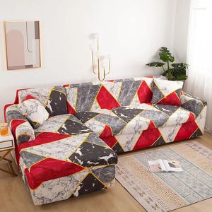 Couvre-chaise Patchwork Geométric Sofa Cover L en forme de L / 1/2/3 / 4 places de salon élastique.