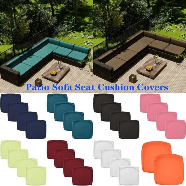 Cubiertas para sillas Patio Cuadrado Funda impermeable Sofá al aire libre Cojín de asiento Jardín Rattan Protector de muebles seccional