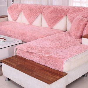 Housses de chaise en peluche de couleur rose, housse de canapé floquée, résistante, pour salon, tapis de fenêtre, décor en forme de L