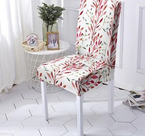 Stoelhoezen roze bloembladeren eettafel en stoelen woonkamer keuken feest decoratie cover elastische spandex