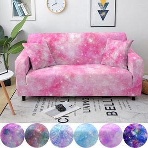 Stoelhoezen Pink Galaxy Sofa Cover voor woonkamer Decor Elastische bank 1/2/3/4 HEADERS Afneembare slipcover meubels beschermer