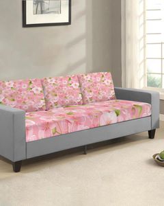 Stoelhoezen roze perzik bloesem bloembank stoel kussen deksel meubels beschermer stretch wasbare afneembare elastische slipcovers