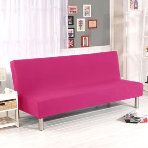 Stoelbedekkingen Roze vaste kleuren bankafdekking elastische verwijderbare stretch slipcover vouw all-inclusive bank zonder armleuning