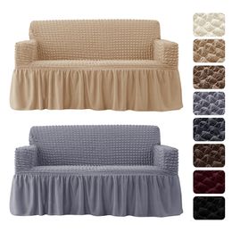 Stoelhoezen Plaid Seersucker Sofa Cover Voor Woonkamer Stretch Hoes Thuis Fauteuil 1 2 3 4 Zits Hoekbank 230919