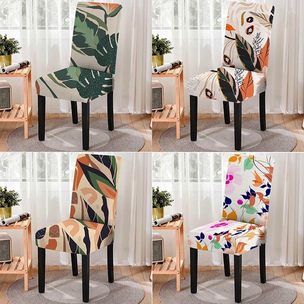 Housses de chaise sur le thème des plantes Spandex extensible couverture élastique impression florale une pièce ordinateur bureau salon meubles