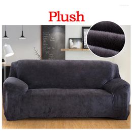 Couvre-chaises Couvercle de canapé Fabirc en peluche 1/2/3/4 Seater d'épaisseur canapé canapé canapé vers le couvre-serviette élastique