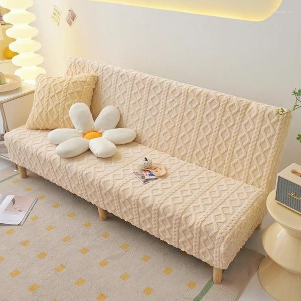 Housses de chaise en peluche Jacquard canapé housse de coussin de siège élastique pliant pour salon hiver protecteur maison El antidérapant amovible canapé étui