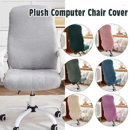 Couvre-chaises couvertures de bureau en peluche simple rotation élastique avec housse de siège de tissu à fermeture éclair pour la chambre de jeu de jeu
