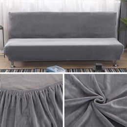Housses de chaise en peluche canapé-lit solide tout inclus housse pour sans accoudoir canapé pliant 220830