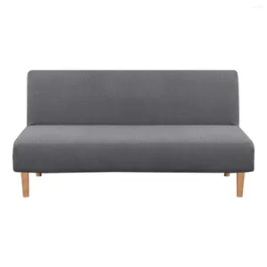 Couvre-chaise Coupure de canapé sans bras en polaire Couleur de lit solide Big Elastic Pliage sans accoudoir de décoration de meubles