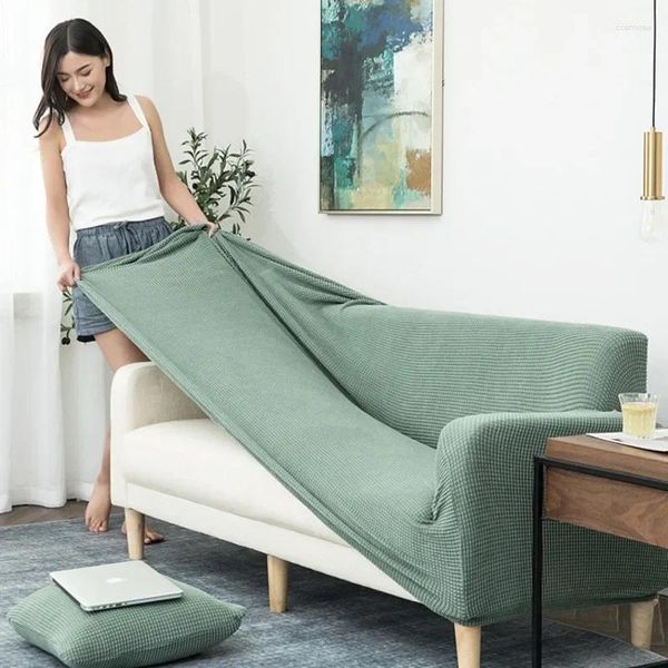 Housses de chaise polaire élastique housse de canapé pour salon fauteuil maïs grille tissu housse de protection décor à la maison gratuit
