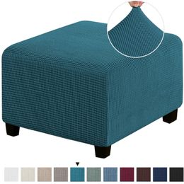 Fundas para sillas Reposapiés de lana polar Durable Estiramiento Otomano Color sólido Reposapiés Funda para muebles de sala Protector 230419