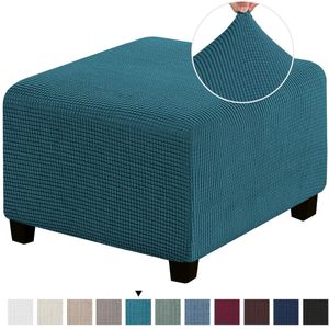 Housses de chaise Repose-pieds en molleton polaire Durable Stretch Ottoman Couleur unie Repose-pieds Housse pour protecteur de meubles de salon 230419