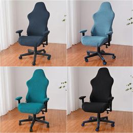 Stoelbedekkingen Polar Fleece Gaming Elastic Office Cover Solid Spandex Computer Armchair stoel Slipcovers Housse de Chaise