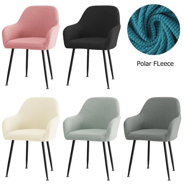 Fundas para sillas Polar Fleece Funda para silla con brazo alto Color sólido Spandex Funda para silla de oficina Fundas protectoras de asiento extraíbles elásticas Sala de estar 231123