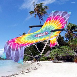 Couvre-chaises serviette de plage portable Couvrette de lit à sangle