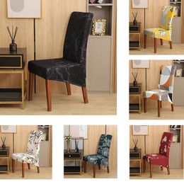Couvre-chaise Imprimer la couverture arrière haute pour la salle à manger maison El Adjustable Strech Elasticity Seat 2024 grande taille