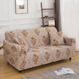 Cubiertas de silla Cubierta de sofá impresa Elástico a prueba de polvo y decoración resistente a las arrugas Universal para sofás para varias personas